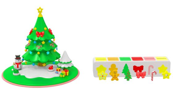 Buy Baby Puzzle Silicone Toys Are Non-Toxic And Odorless Creative Teether Toys Silicone Christmas Tree Splicing Toys online manufacture
