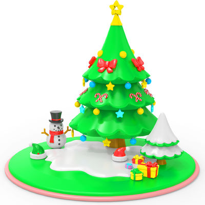Silicone Rubber Christmas Tree Stacking Toy, Infant Kids Gift Color Recognition Educational Puzzle Toy